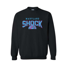 Load image into Gallery viewer, Shock basketball logo 2 crewneck-black- youth and adult
