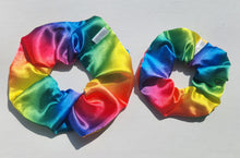 Load image into Gallery viewer, XXL Pride Rainbow Satin Scrunchie
