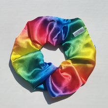 Load image into Gallery viewer, XXL Pride Rainbow Satin Scrunchie

