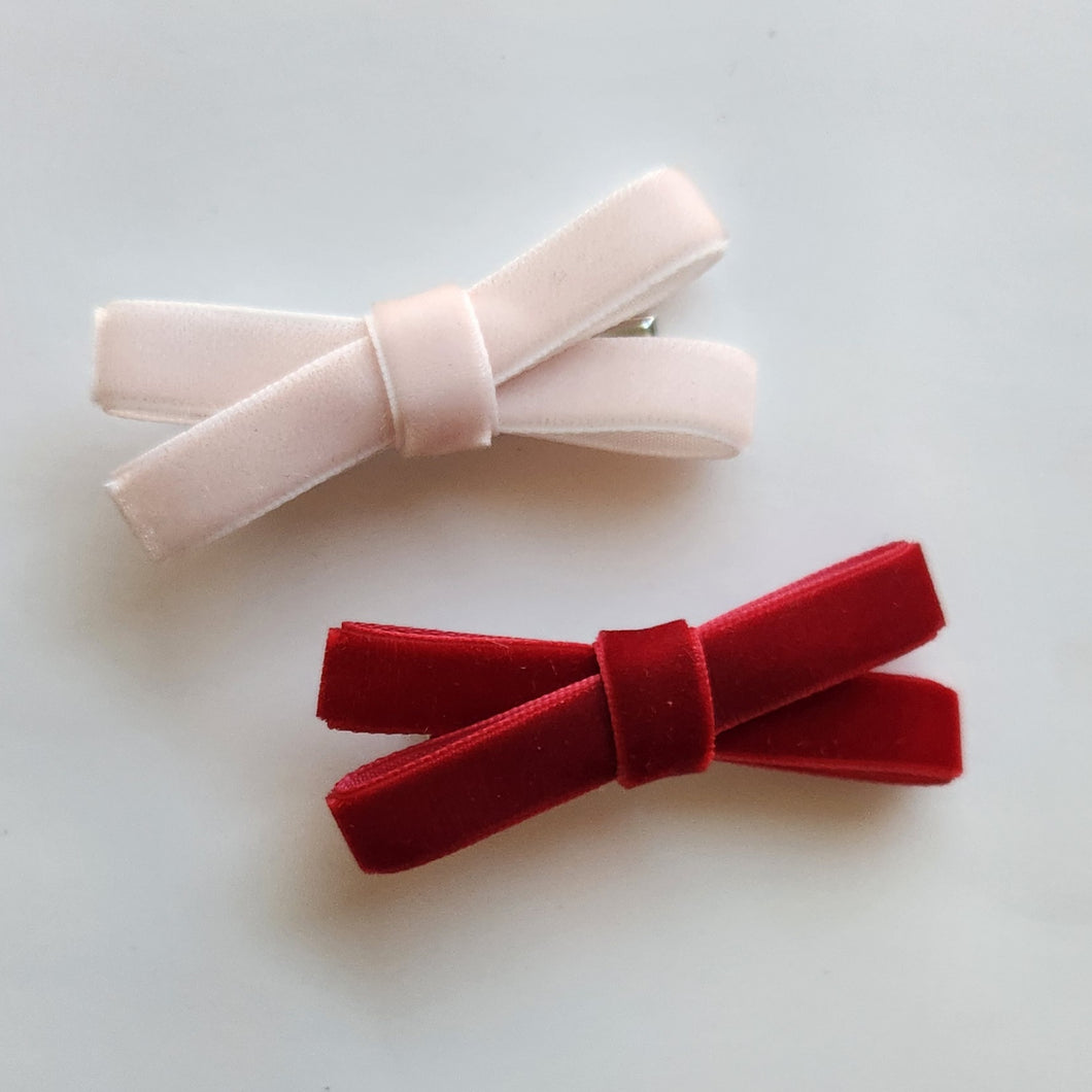 Velvet Bow - Pink and Red