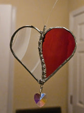 Load image into Gallery viewer, Stained Glass Multi Colored Heart Suncatcher
