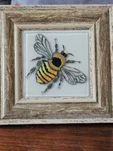 Load image into Gallery viewer, Hand Painted Fused Glass Tile -  Bee 4"x 4"
