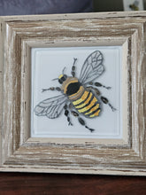 Load image into Gallery viewer, Hand Painted Fused Glass Tile -  Bee 4"x 4"
