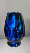 Load image into Gallery viewer, Dark Ink Swirl Glass Vase

