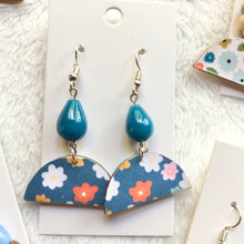 Load image into Gallery viewer, Patterned Half Moon Earrings
