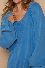 Load image into Gallery viewer, POL Back Cross Strap Detail Balloon Sleeve Sweatshirt
