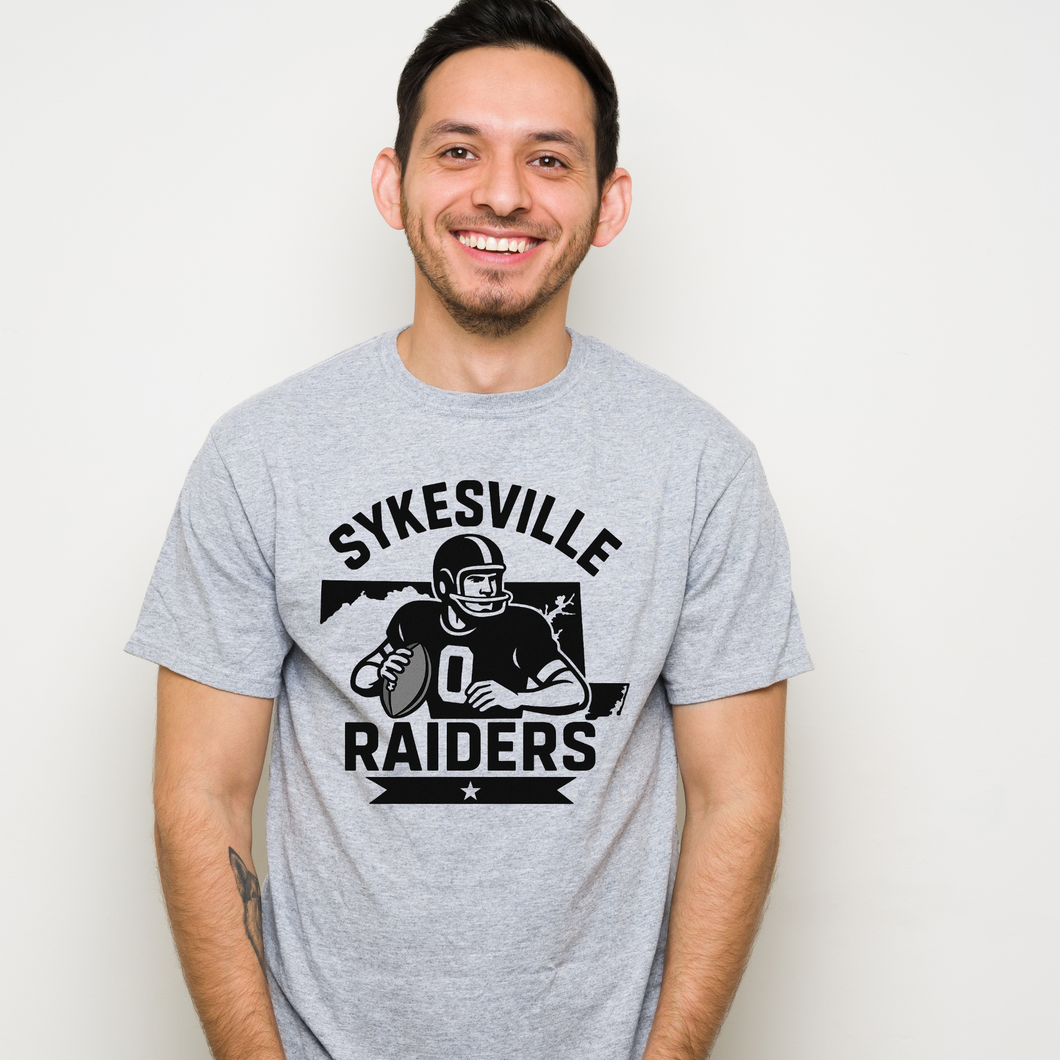 Sykesville Raiders vintage-  tee, long sleeve, hoodie, crewneck-gray