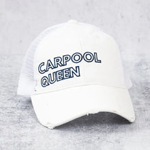 Load image into Gallery viewer, Carpool Queen Baseball Hat Cotton/Polyester: White
