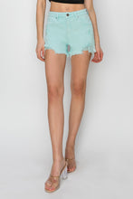 Load image into Gallery viewer, RISEN Mid Waist Frayed Hem Denim Shorts
