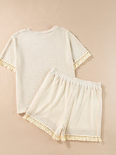 Load image into Gallery viewer, Tassel Round Neck Top and Shorts Set
