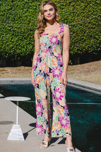 Load image into Gallery viewer, ODDI Full Size Floral Sleeveless Wide Leg Jumpsuit
