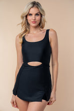 Load image into Gallery viewer, White Birch Full Size Sleeveless Tie Back Performance Knit Swim Dress
