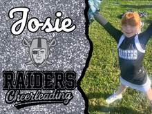 Load image into Gallery viewer, Raiders homecoming sign football and cheer fundraiser- 24x18 coroplast custom sign-pick up only-orders due by 5pm Tuesday 10/7
