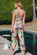 Load image into Gallery viewer, ODDI Full Size Floral Sleeveless Wide Leg Jumpsuit
