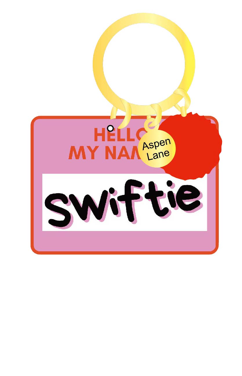 Keychain and Backpack Charm w/ Pom  |Hello My Name Is