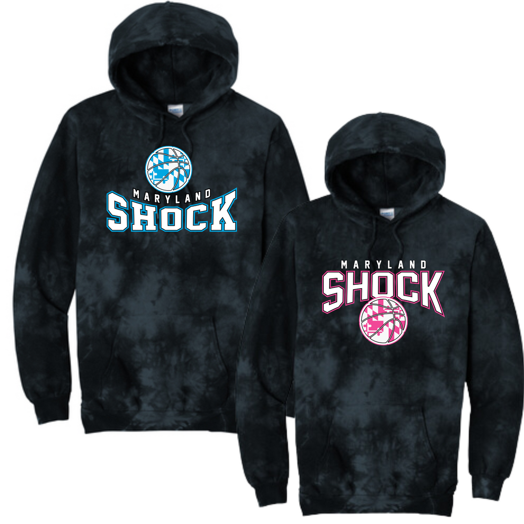 Customized Shock travel basketball-tie dye hoodie- black