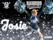 Load image into Gallery viewer, Raiders homecoming sign football and cheer fundraiser- 24x18 coroplast custom sign-pick up only-orders due by 5pm Tuesday 10/7
