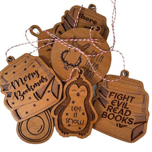 Load image into Gallery viewer, Merry Bookmas Wooden Ornament
