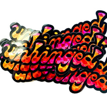 Load image into Gallery viewer, Unhinged Type Prismatic Vinyl Sticker

