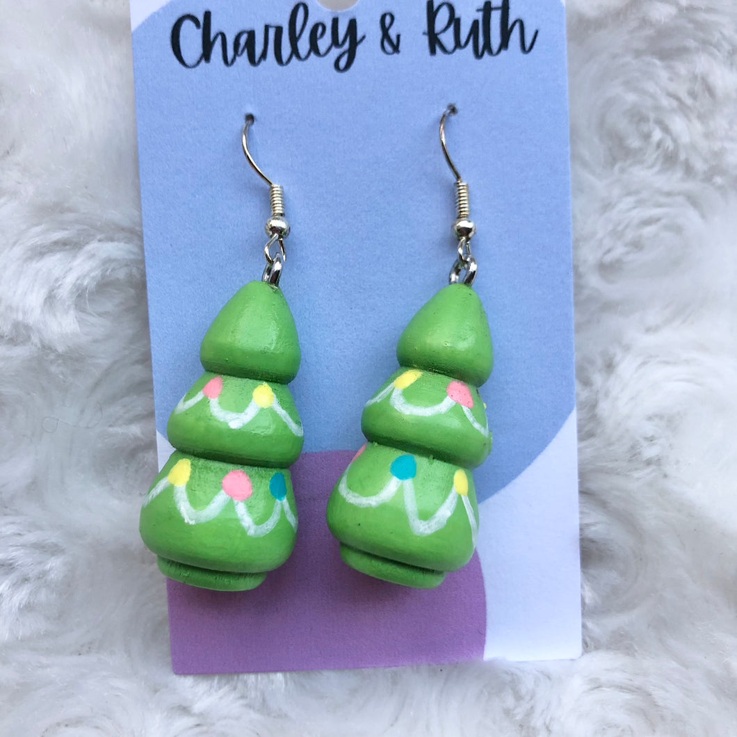 Handpainted Tree Earrings