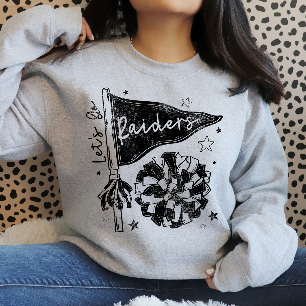 Sykesville Raiders LET'S GO-  tee, long sleeve, hoodie, crewneck -gray