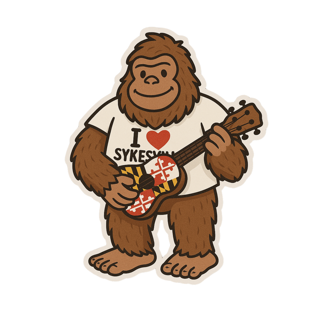 bigfoot with a uke sticker