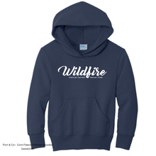 Load image into Gallery viewer, CCSC-WILDFIRE -port and co YOUTH hooded sweatshirt-Navy and white
