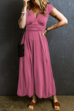 Load image into Gallery viewer, Smocked V-Neck Short Sleeve Dress
