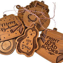Load image into Gallery viewer, Merry Bookmas Wooden Ornament
