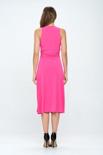 Load image into Gallery viewer, RENEE C Ruched Waist Sleeveless Slit Dress
