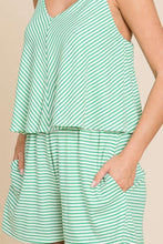 Load image into Gallery viewer, Culture Code Full Size Double Flare Striped Romper
