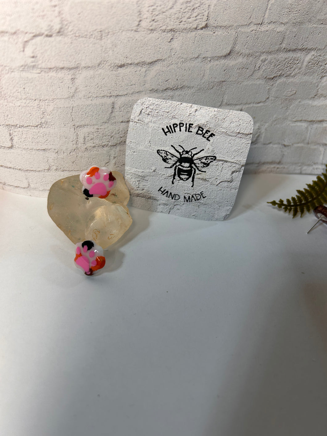 Custom paw print stud earrings