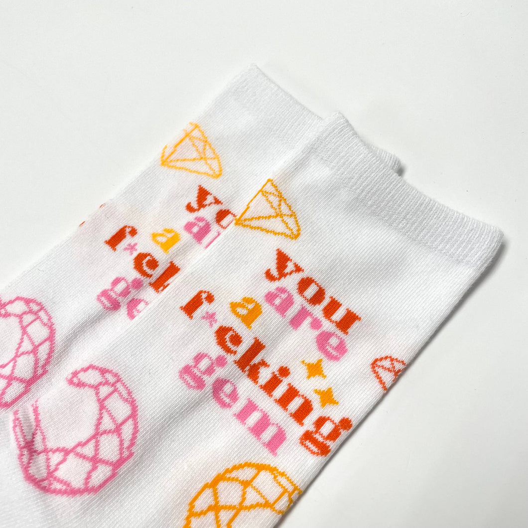 You Are A Fucking Gem -  Socks w/ A Gem Heart Design