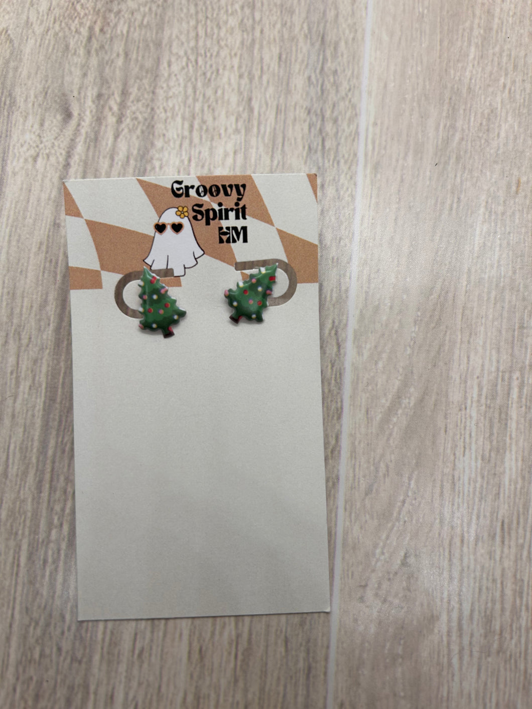 Christmas tree stud earrings