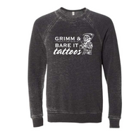 Grimm & Bare It- acid wash unisex crewneck-reaper