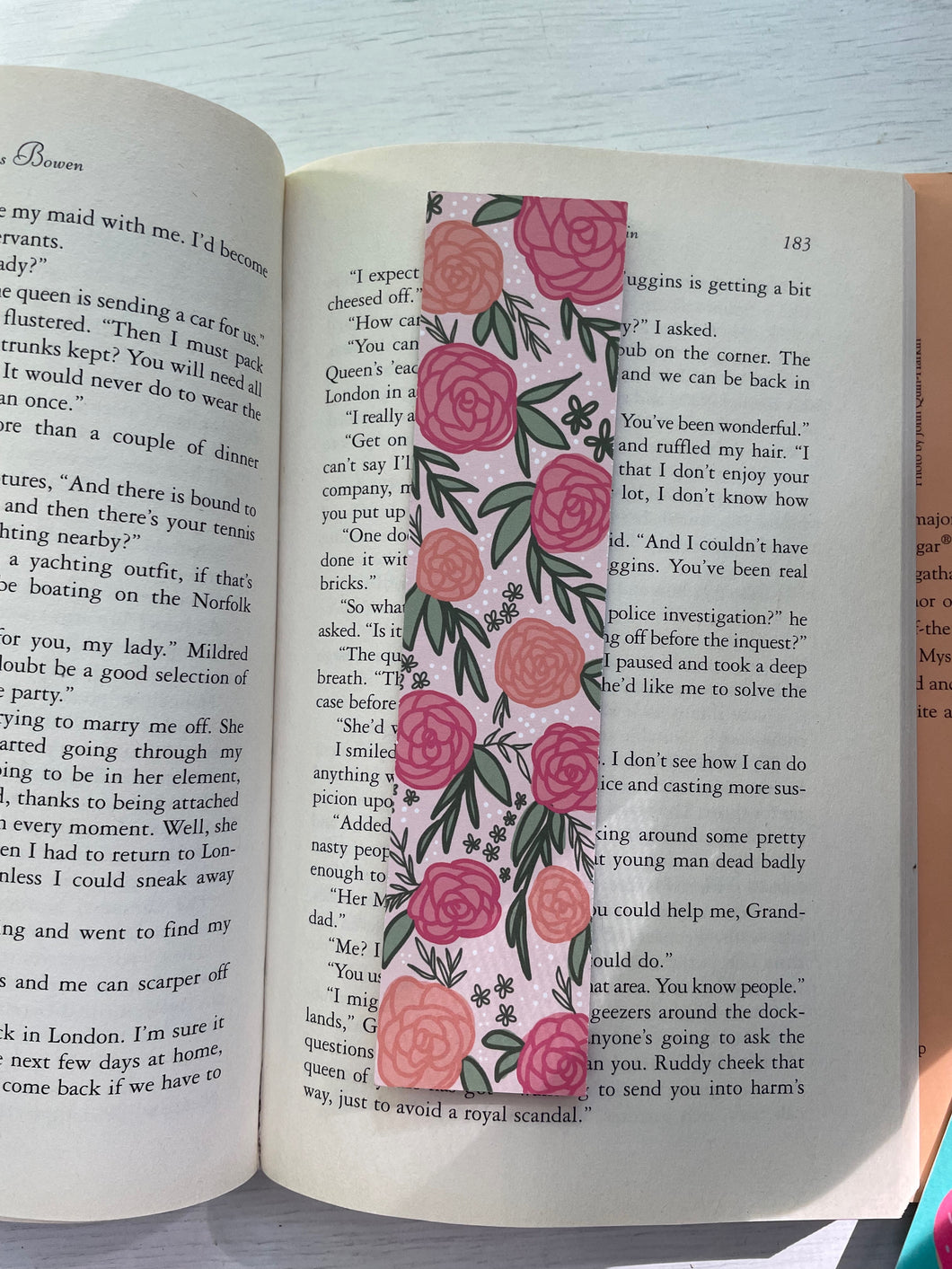 Pink Floral Bookmark | Spring Flower Bookmark | Pink and Orange Flowers