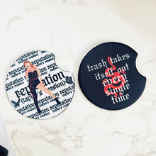 Load image into Gallery viewer, 2 Car Coasters, Trash Takes Itself Out
