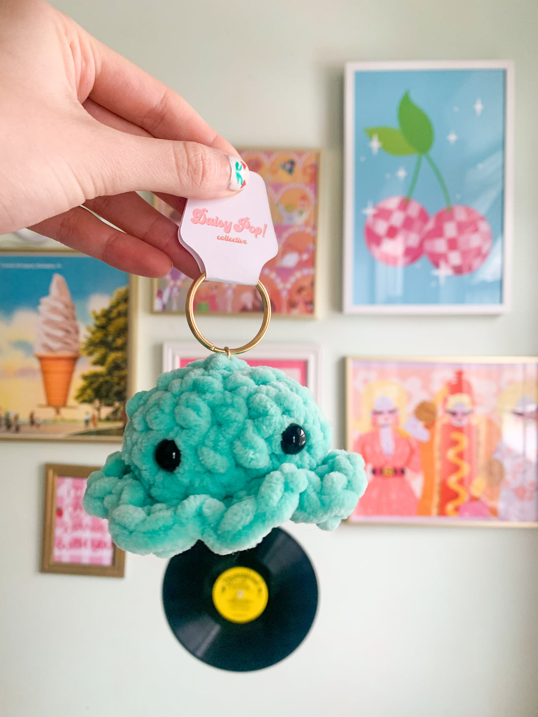 Octopus Keychain Mint | Crochet Backpack Buddy