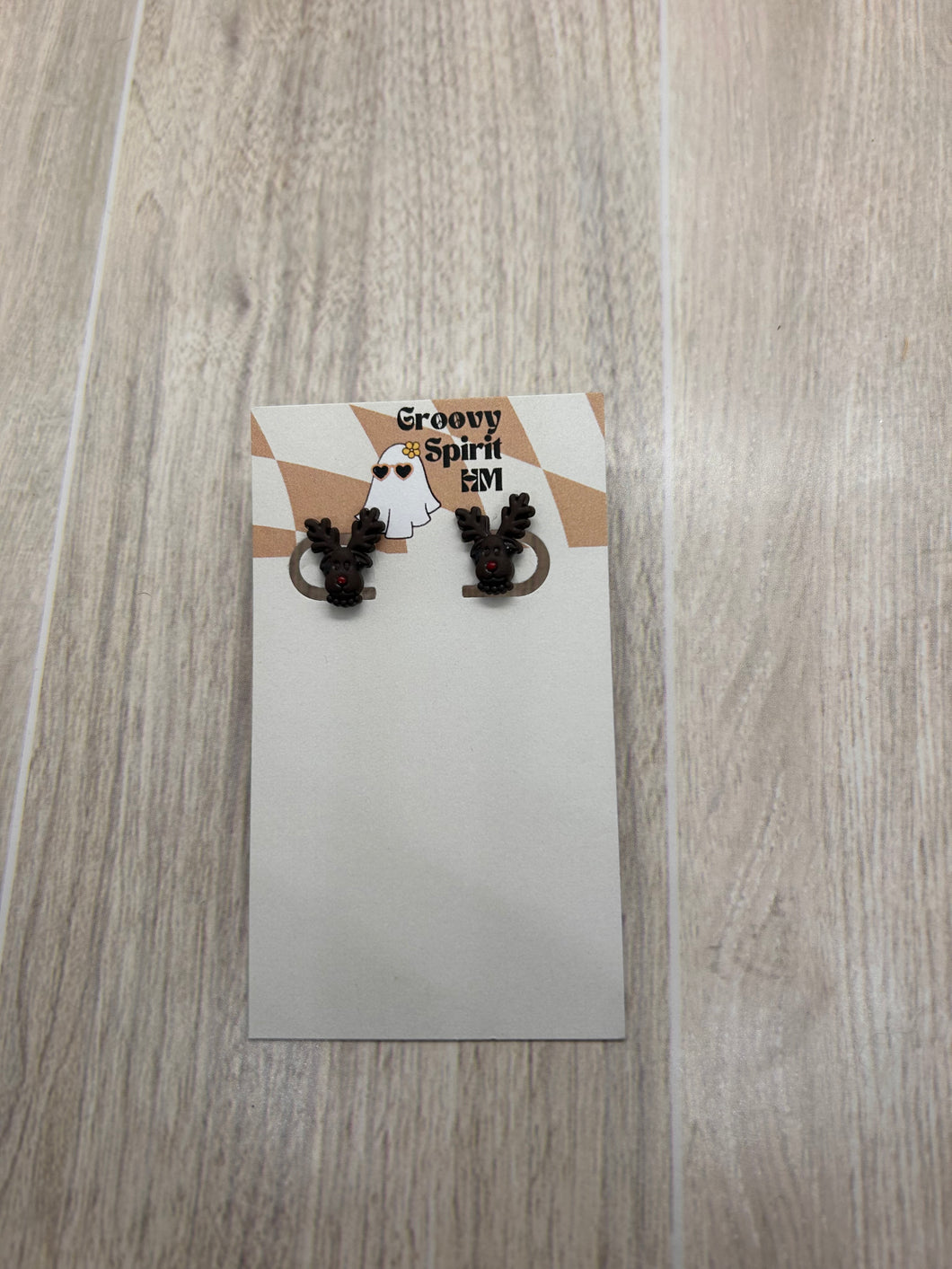 Vintage reindeer stud earrings