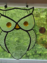 Load image into Gallery viewer, Stained Glass Clear Owl Suncatcher
