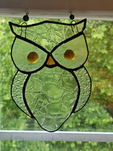 Load image into Gallery viewer, Stained Glass Clear Owl Suncatcher
