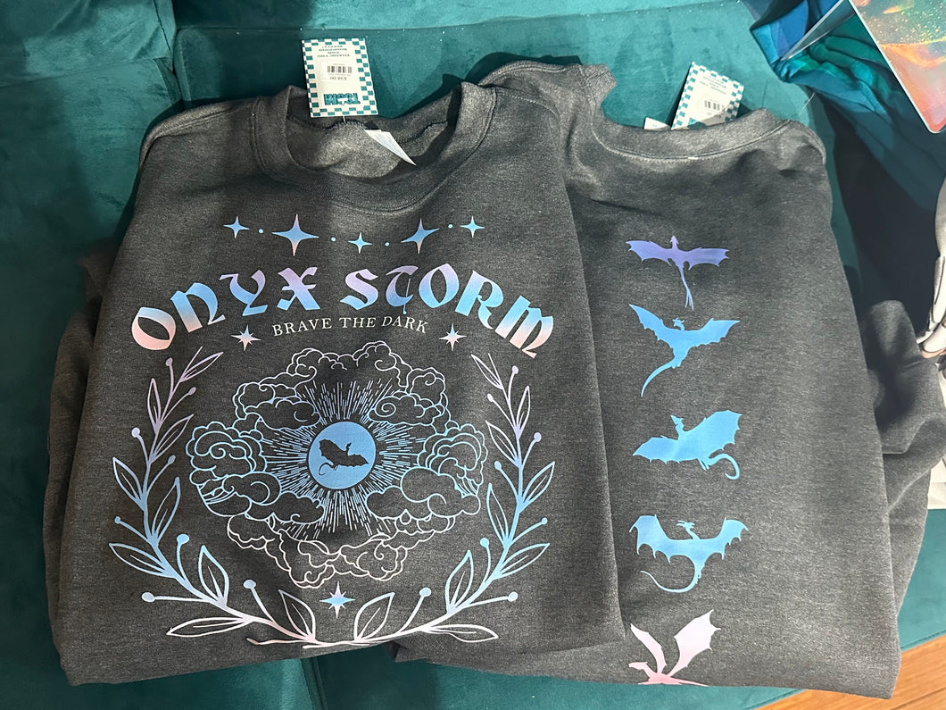 Onyx FW crewneck sweatshirt -black with ombre tie dye