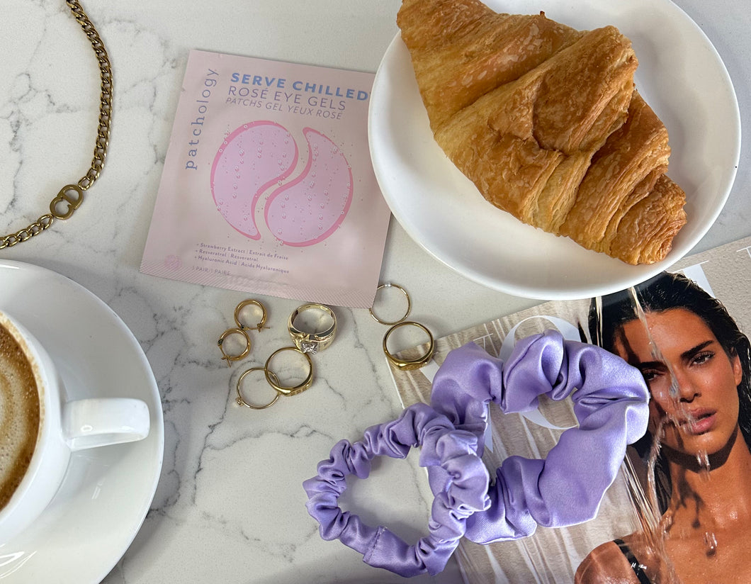 Lavender Slim Satin Scrunchie (Single)