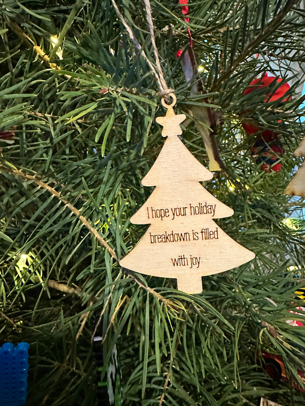 Holiday breakdown ornament