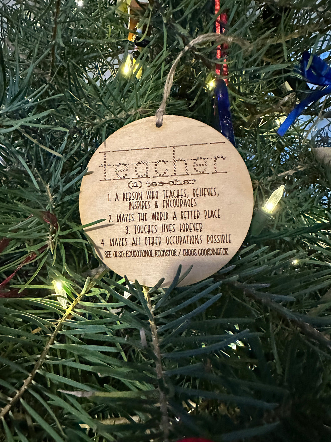 Teacher definition ornament
