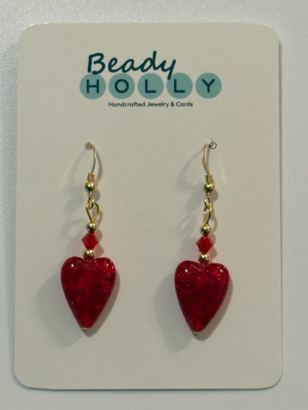Red Crackle Earrings