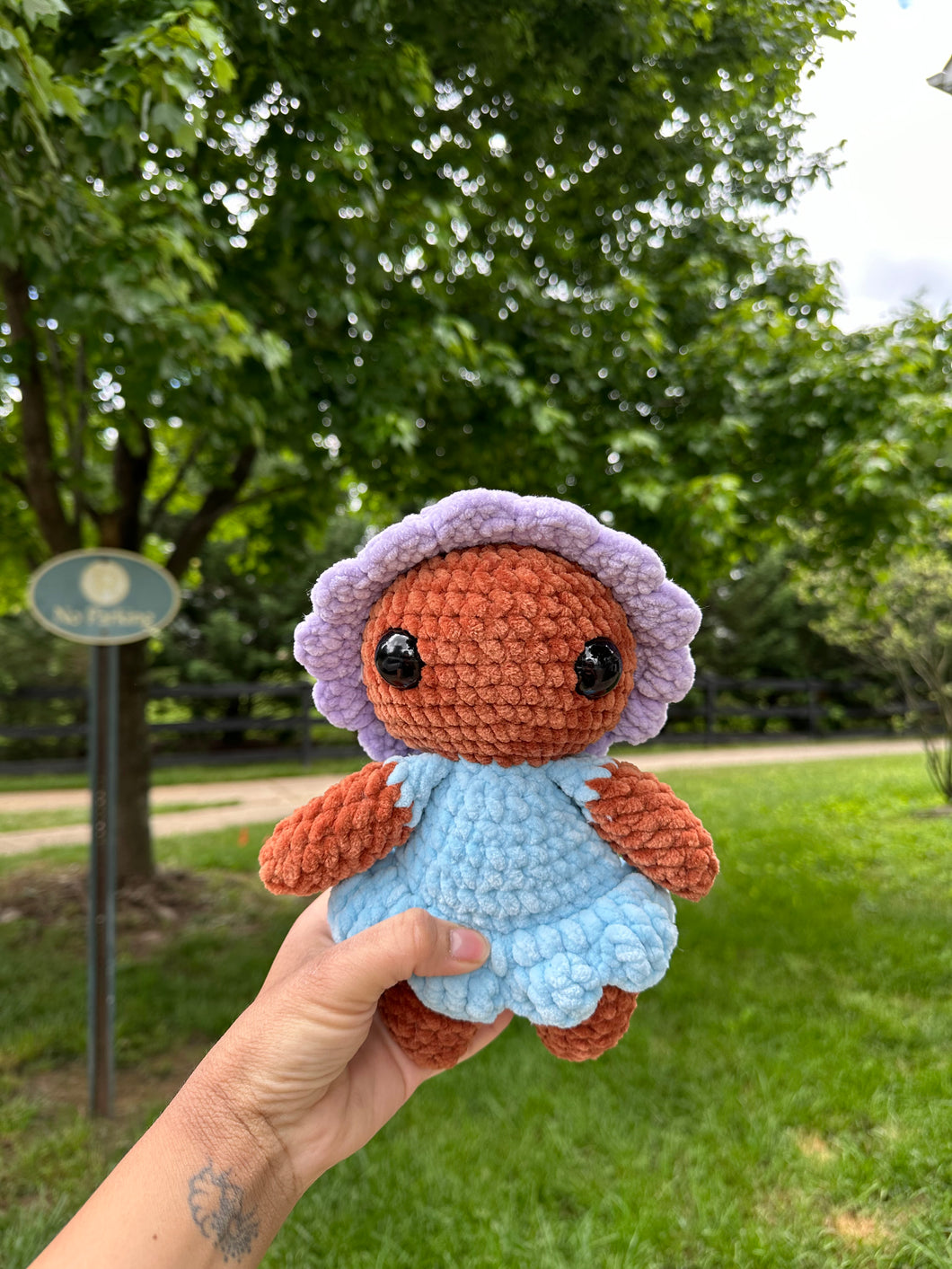 Blue Crochet Fiona Flower