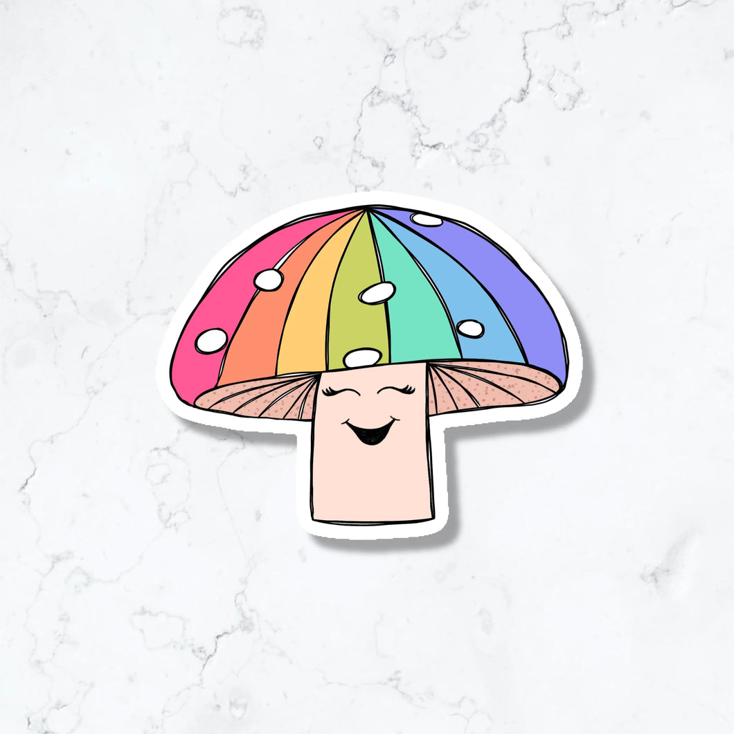 Rainbow Happy Mushroom Sticker