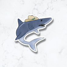 Load image into Gallery viewer, Cowboy Shark Sticker
