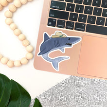 Load image into Gallery viewer, Cowboy Shark Sticker
